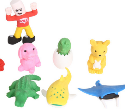 儿童橡皮擦定制3D卡通创意动物橡皮擦可拆卸学生学习橡皮加工