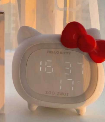 正港三丽鸥蓝牙音响凯蒂猫儿童智能闹钟LED氛围灯多功能KT猫音箱